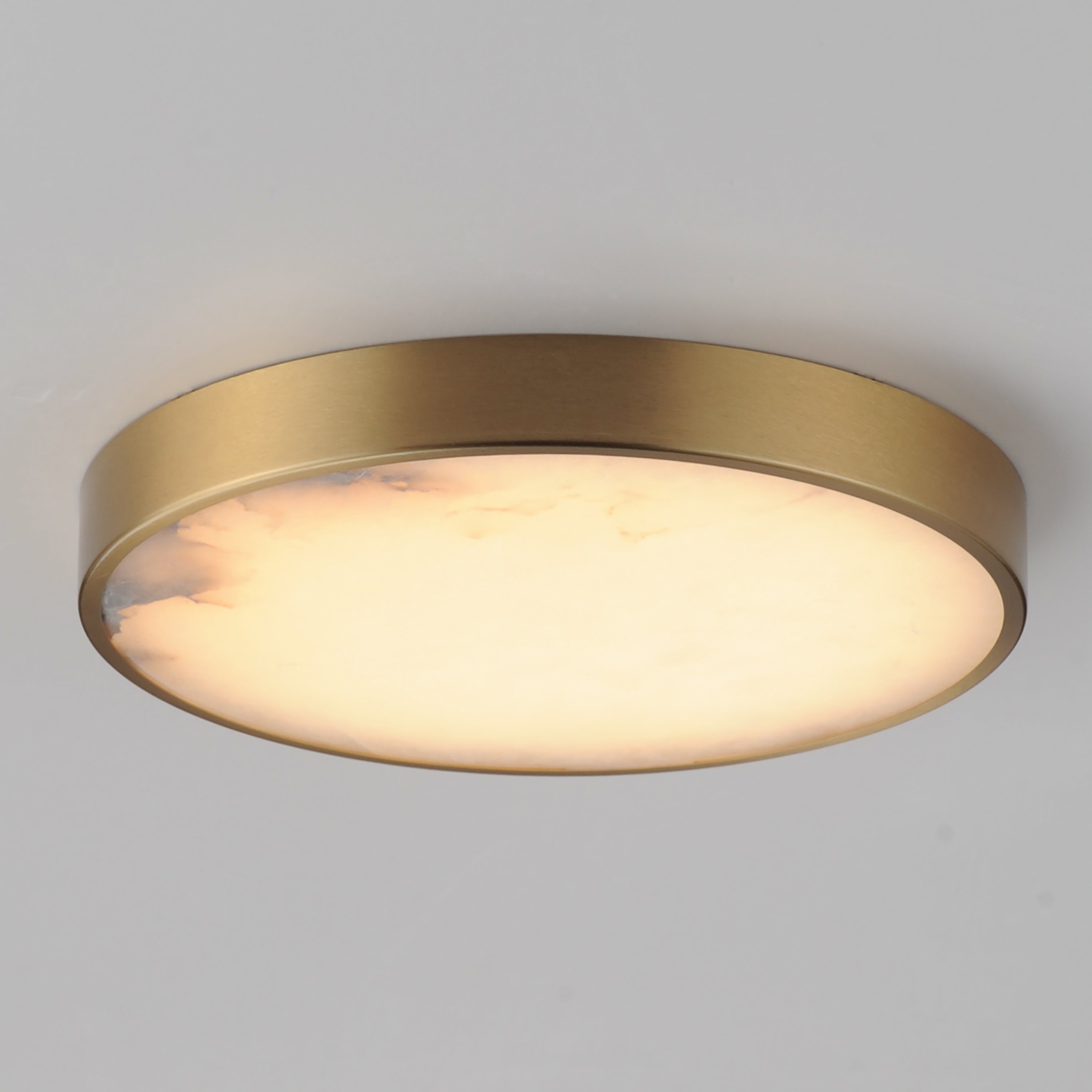 Slab Flush Mount Alabaster/Brass