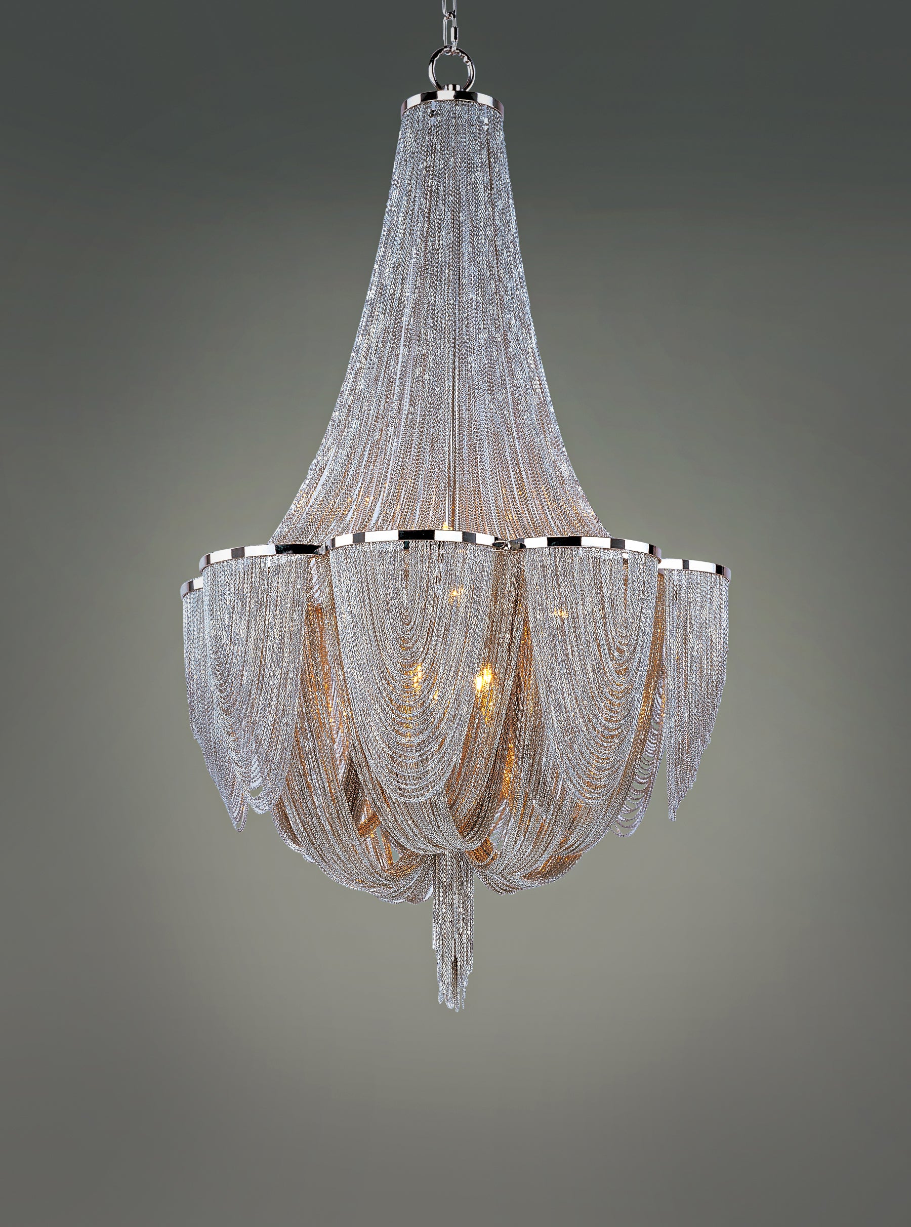 Chantilly 10 Light Chandelier Nickel