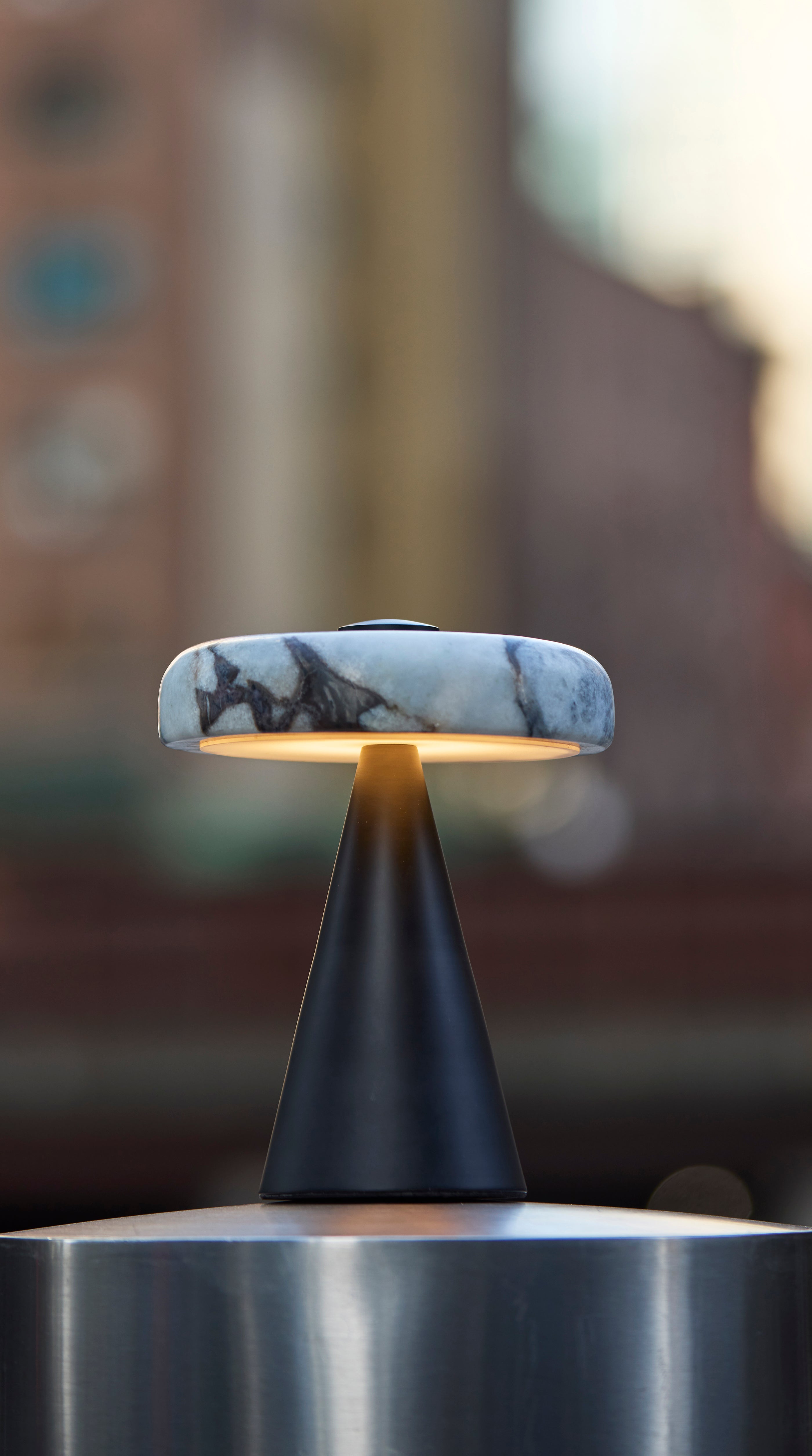 Randy Cordless Table Lamp Marble/Black