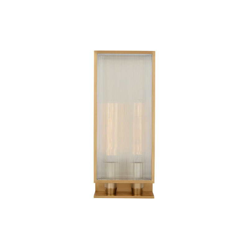 York Double Box Outdoor Sconce Brass