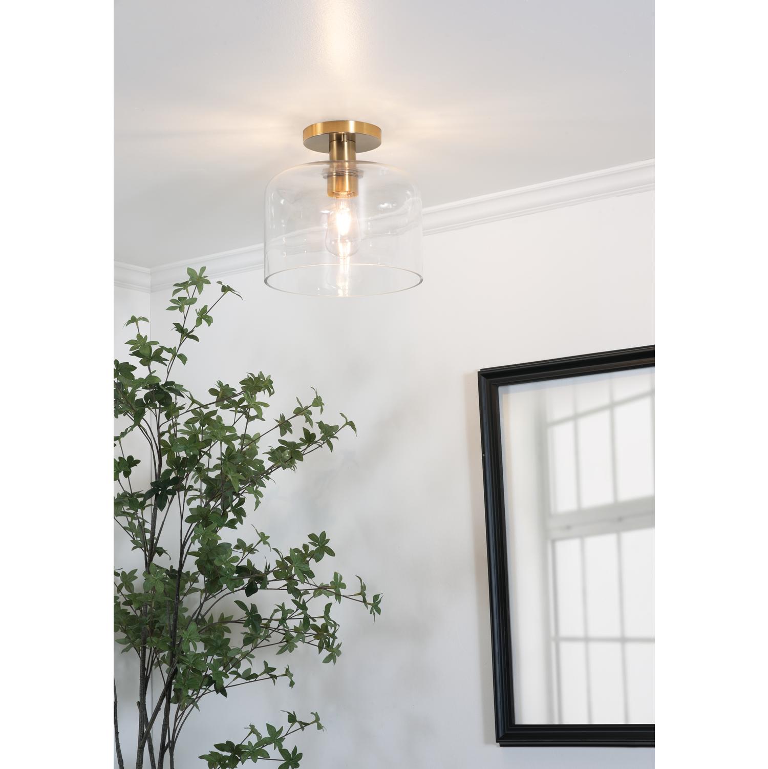 Elsa Med Base Semi-Flush Brass