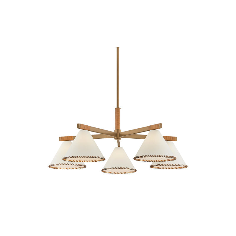 Stoney Pendant Brass 5 Light