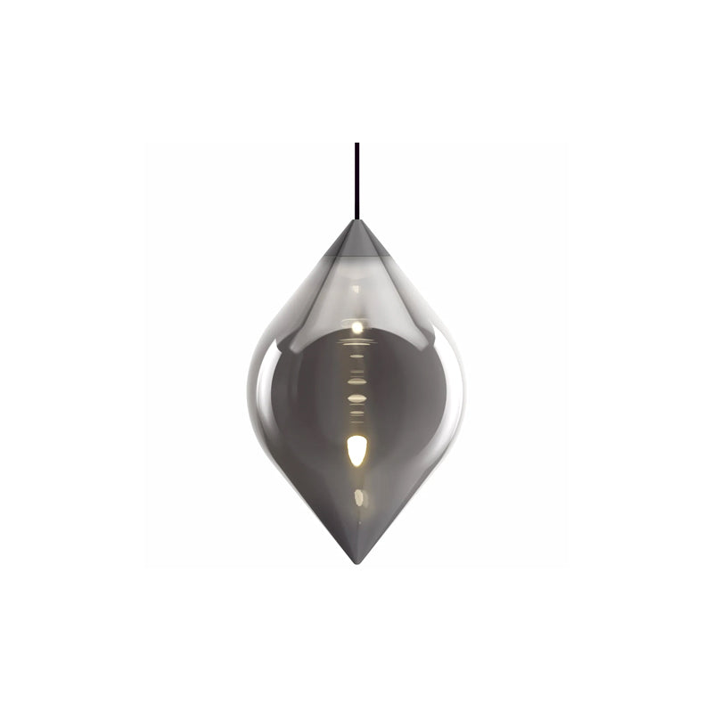 Flare Top Pendant Silver Borosilicate Glass