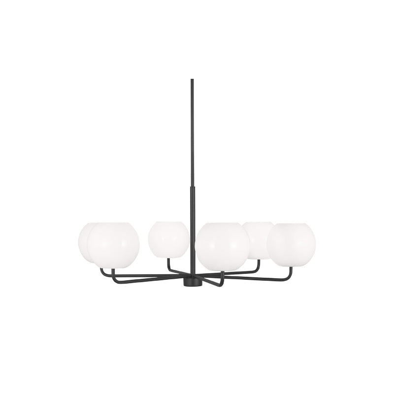 Rory Six Light Chandelier Black