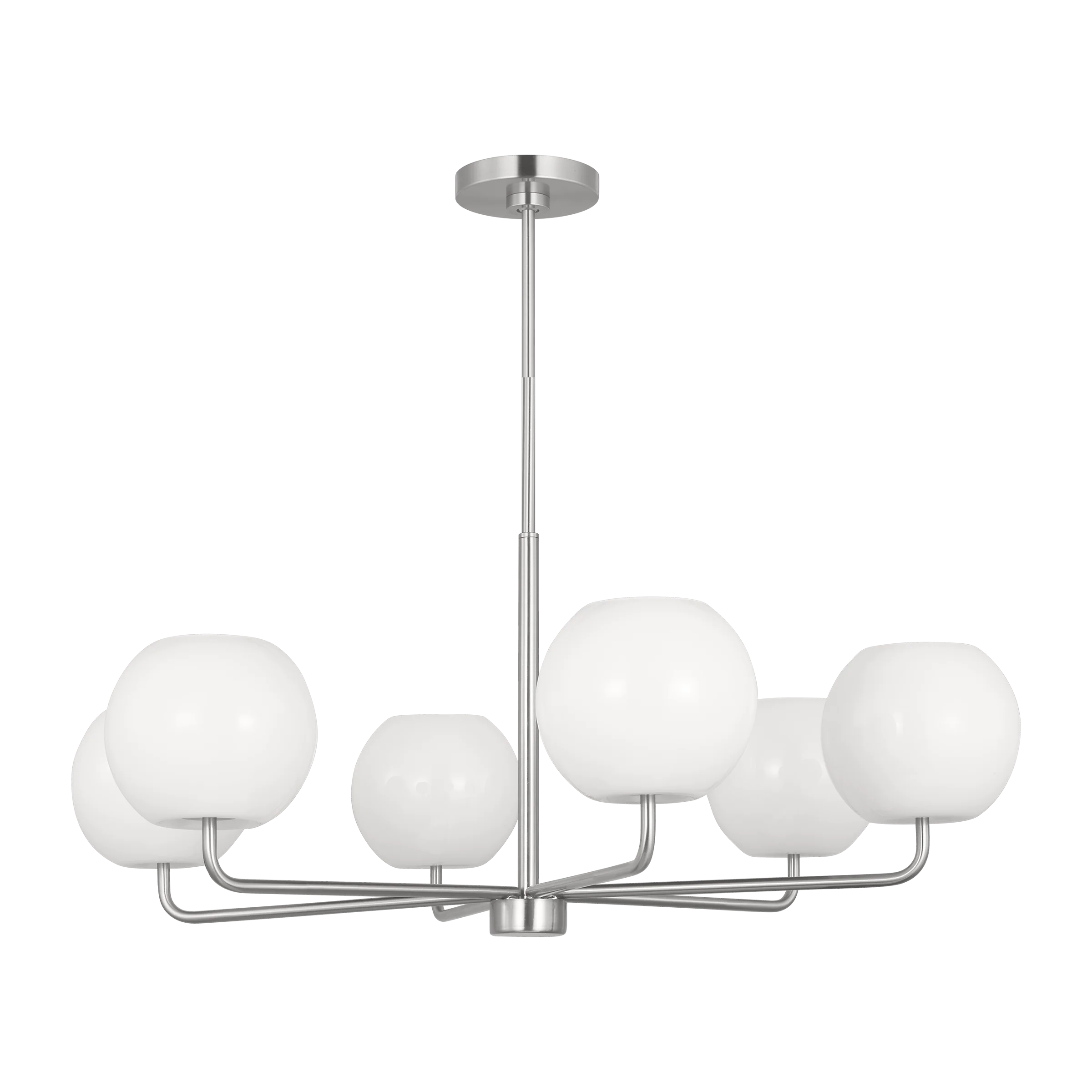 Rory Six Light Chandelier Nickel