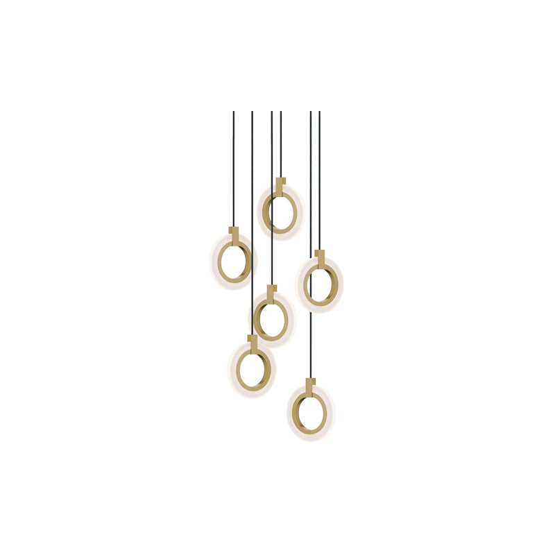 Halo 6 Linear Pendant Brass