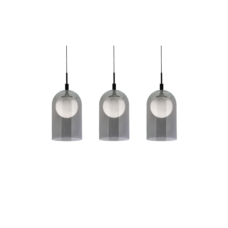 Kiran 3 Light Linear Pendant Smoke