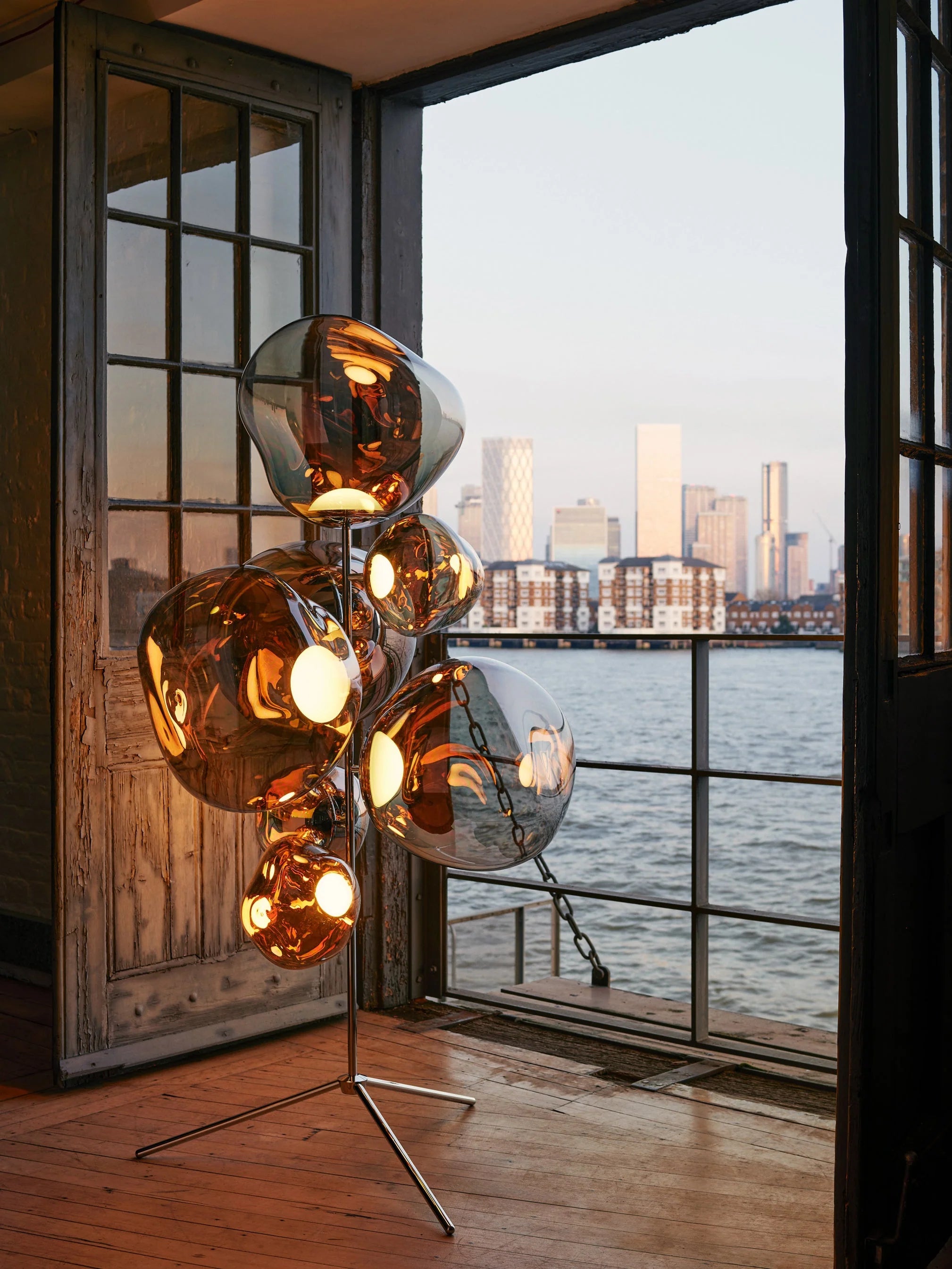 Melt Floor Chandelier Gold