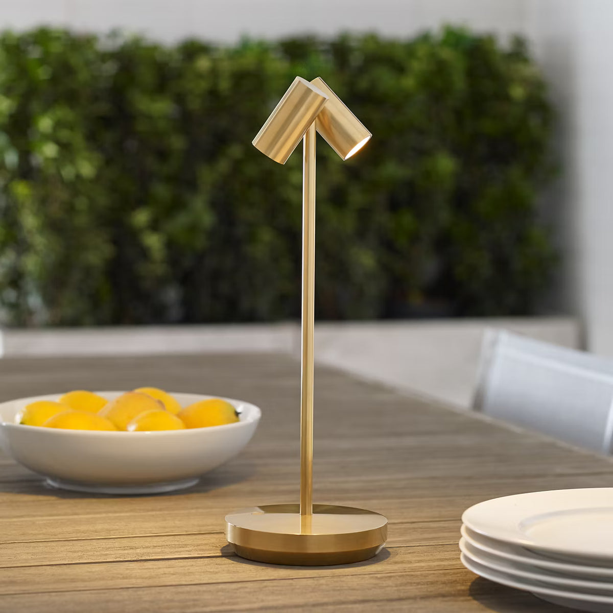 Doppia Rechargeable Table Lamp Brass