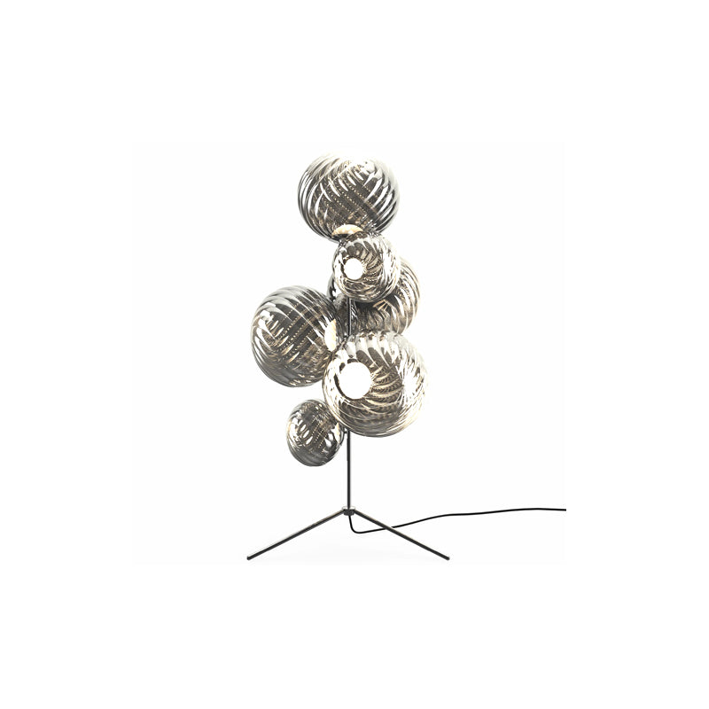 Whirl Floor Chandelier Silver