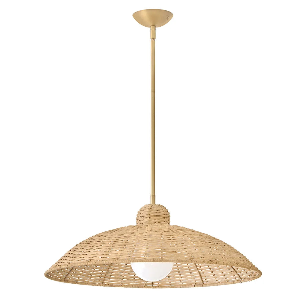 Pismo Woven Shade Pendant Brass