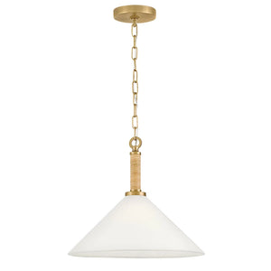 Cove Fabric Shade Pendant Brass