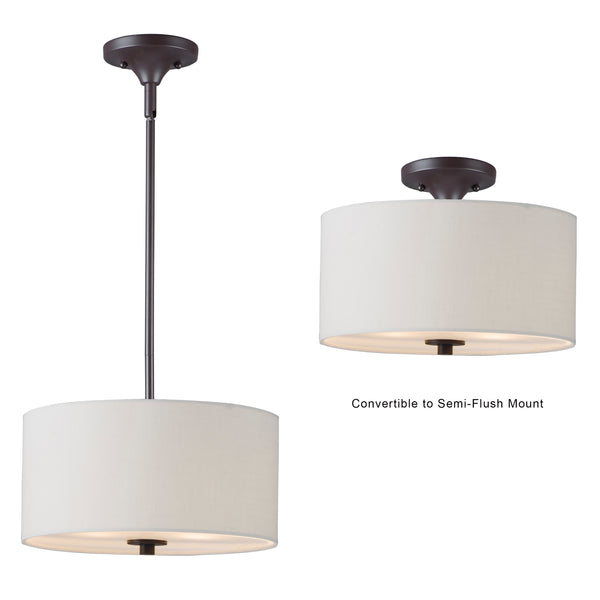 Bongo 2 Light Pendant/Semi Flush Mount Bronze