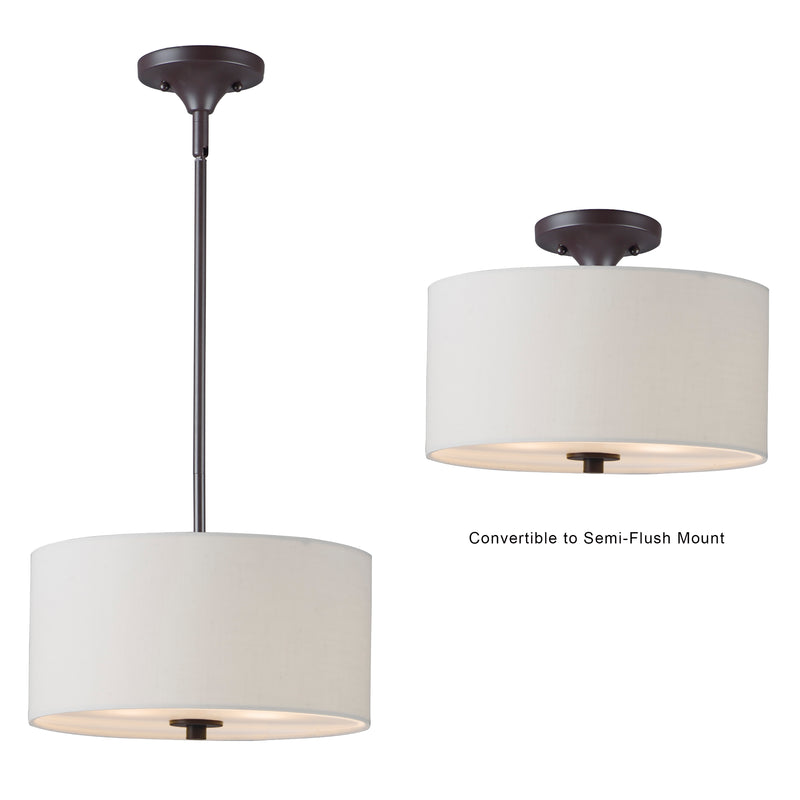 Bongo 2 Light Pendant/Semi Flush Mount Bronze