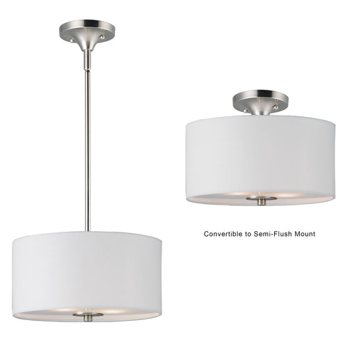 Bongo 2 Light Pendant/Semi Flush Mount Nickel