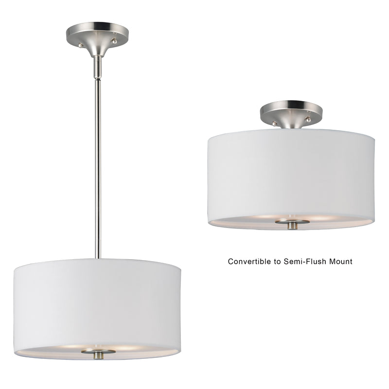 Bongo 2 Light Pendant/Semi Flush Mount Nickel