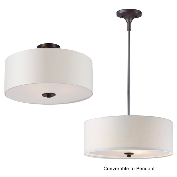 Bongo 3 Light Pendant/Semi Flush Mount Bronze