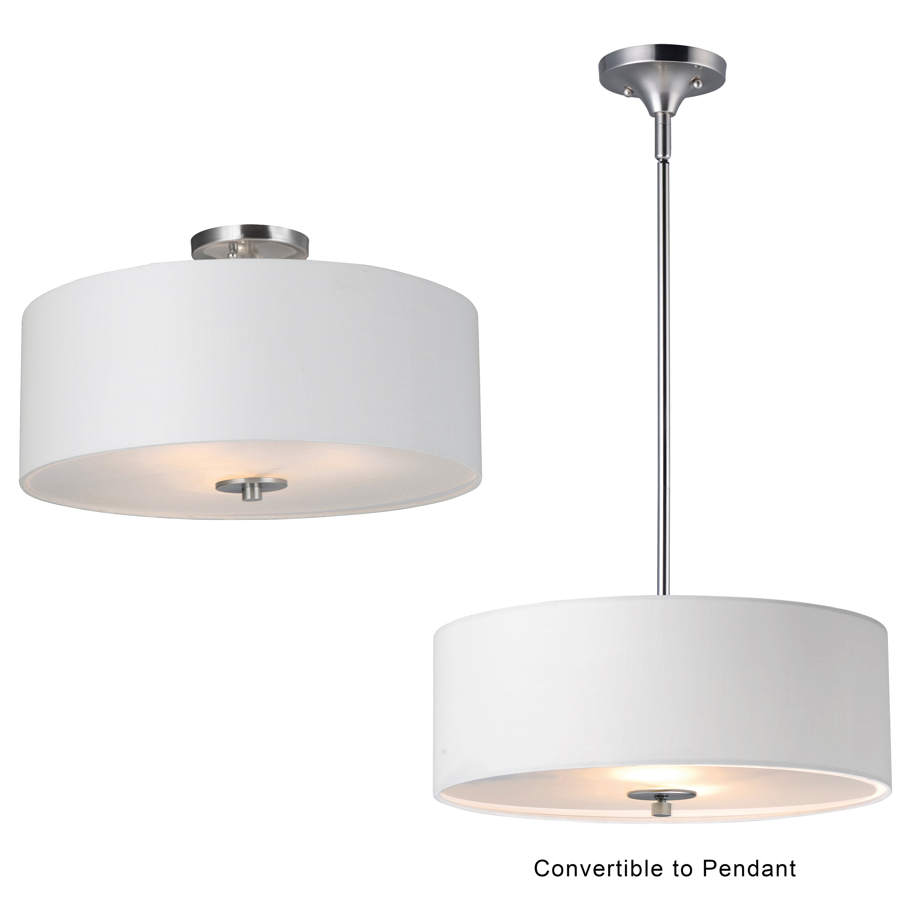 Bongo 3 Light Pendant/Semi Flush Mount Nickel