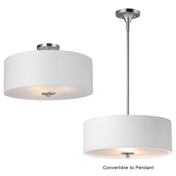 Bongo 3 Light Pendant/Semi Flush Mount Nickel