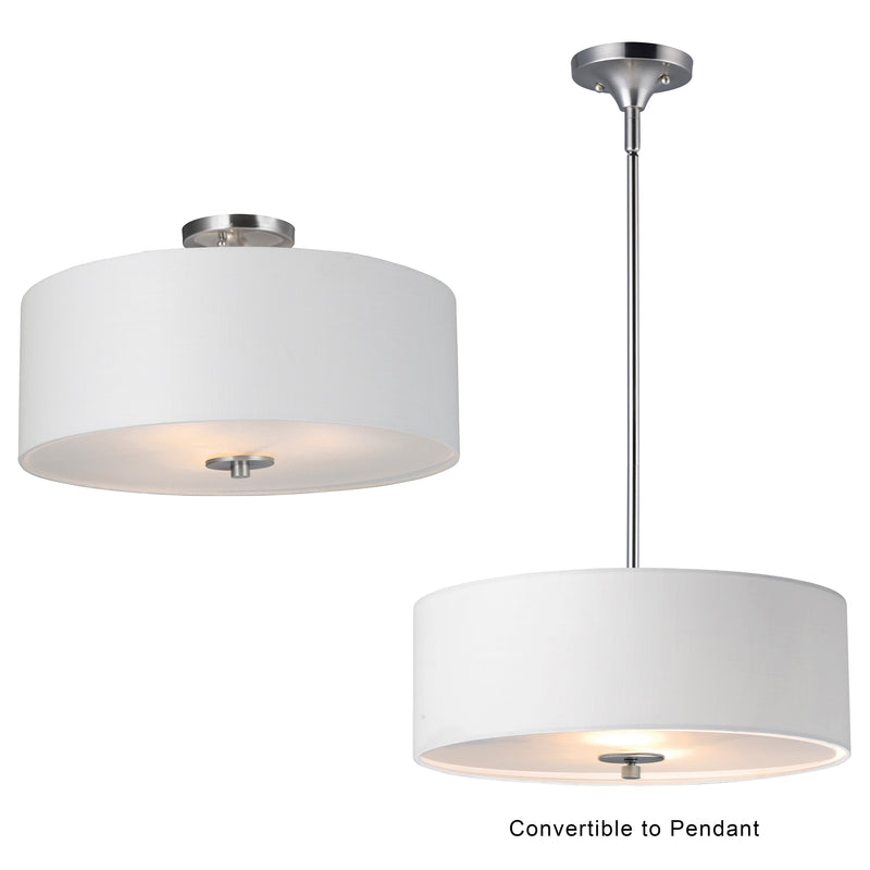 Bongo 3 Light Pendant/Semi Flush Mount Nickel