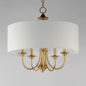Bongo 5 Light Pendant Brass