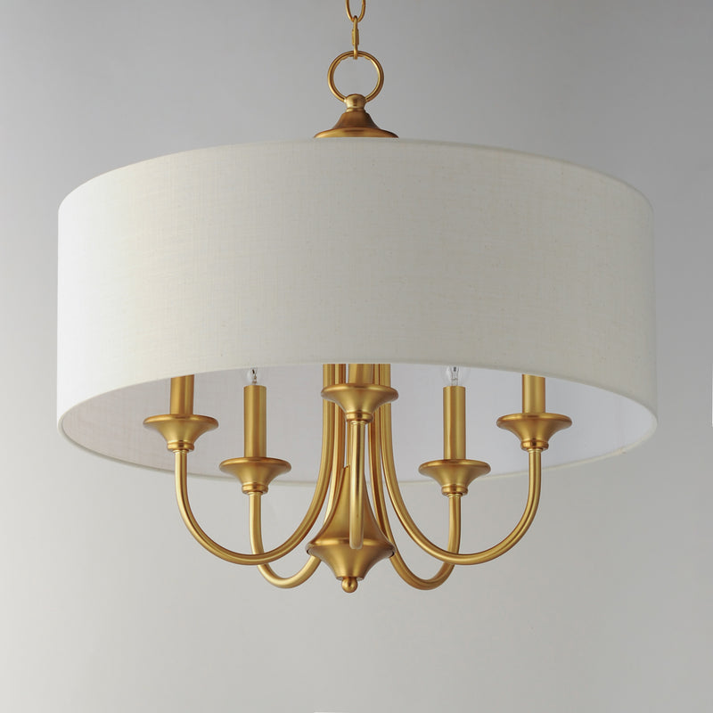 Bongo 5 Light Pendant Brass