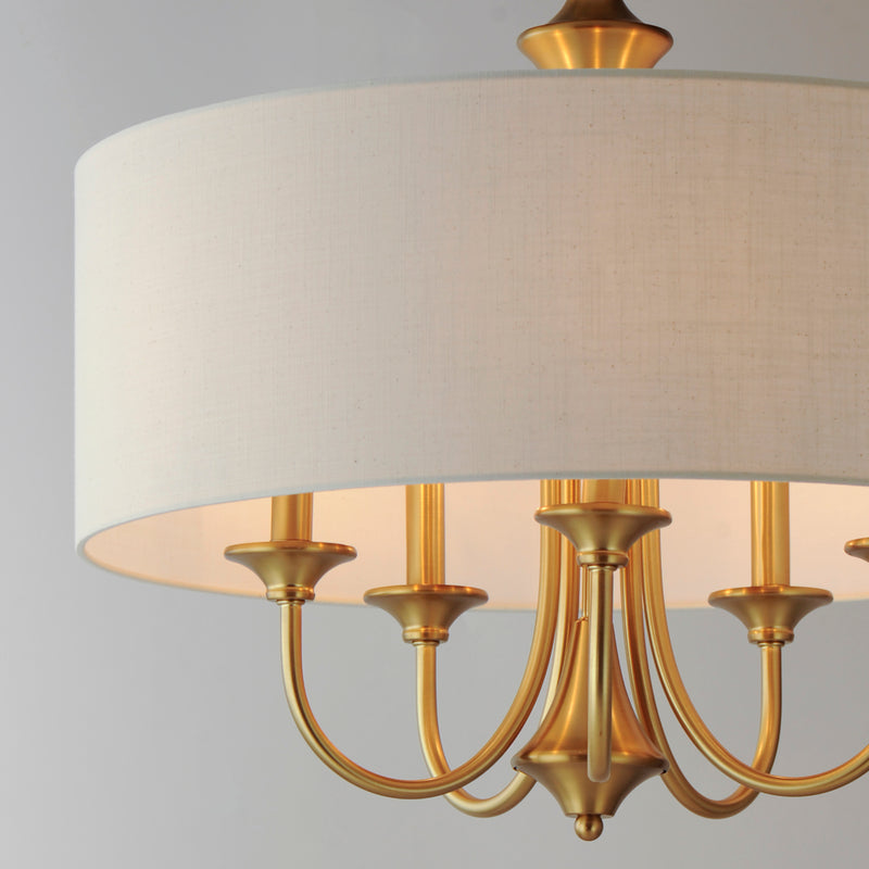 Bongo 5 Light Pendant Brass