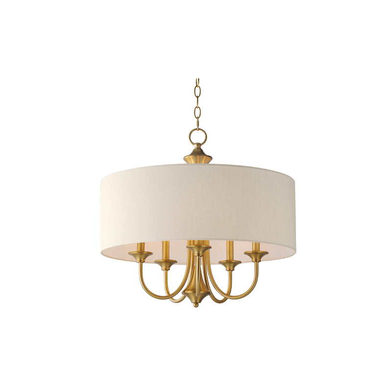 Bongo 5 Light Pendant Brass