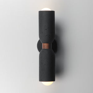 Pompeii 2 Light Wall Sconce Black