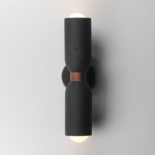 Pompeii 2 Light Wall Sconce Black