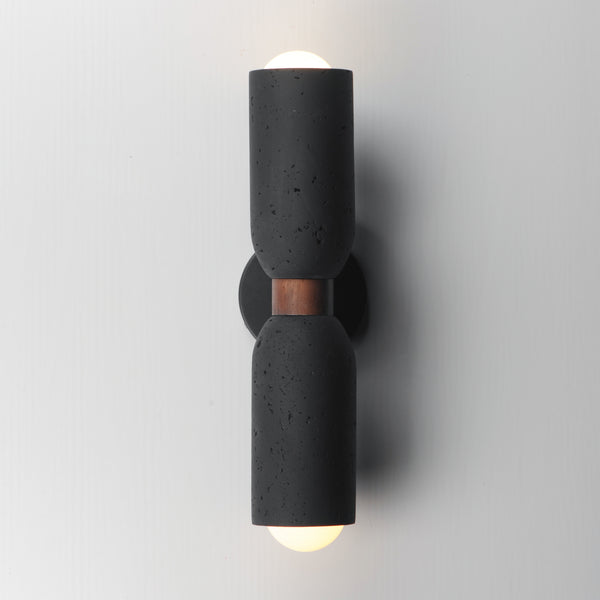 Pompeii 2 Light Wall Sconce Black