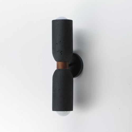 Pompeii 2 Light Wall Sconce Black