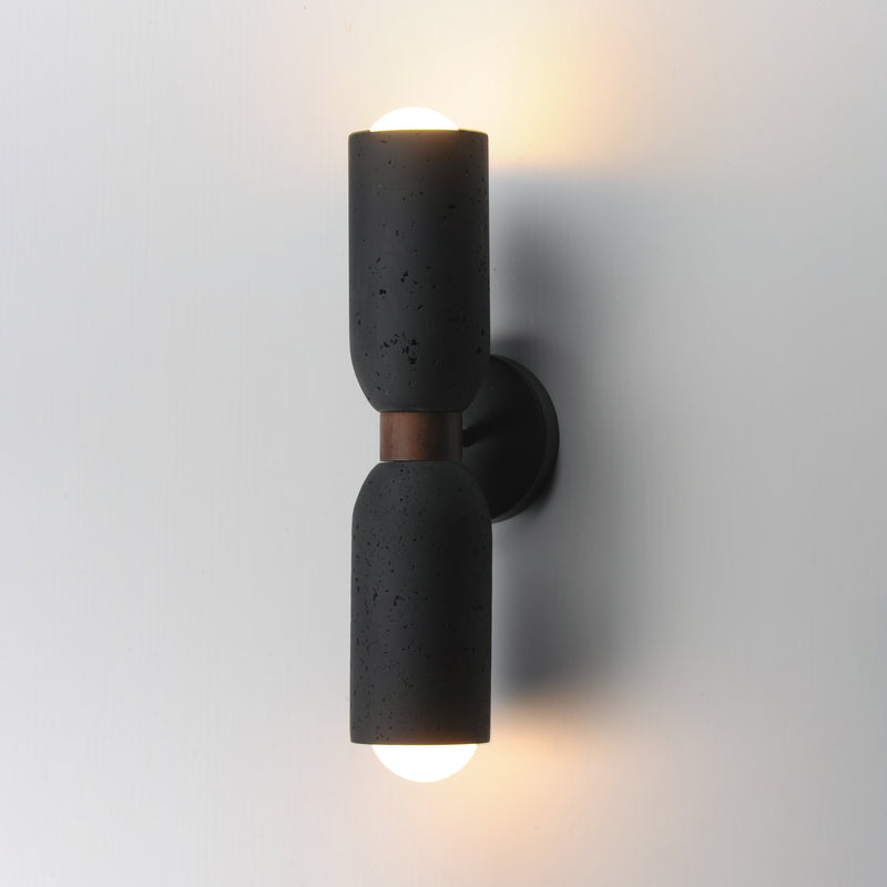 Pompeii 2 Light Wall Sconce Black