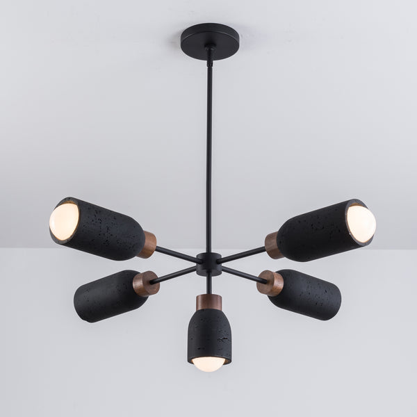 Pompeii 5 Light Pendant Black