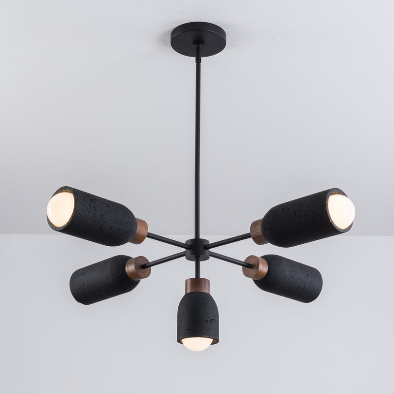 Pompeii 5 Light Pendant Black