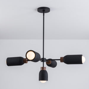 Pompeii 5 Light Pendant Black