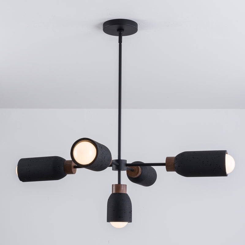 Pompeii 5 Light Pendant Black