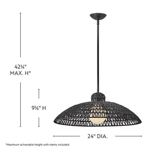 Pismo Woven Shade Pendant Black