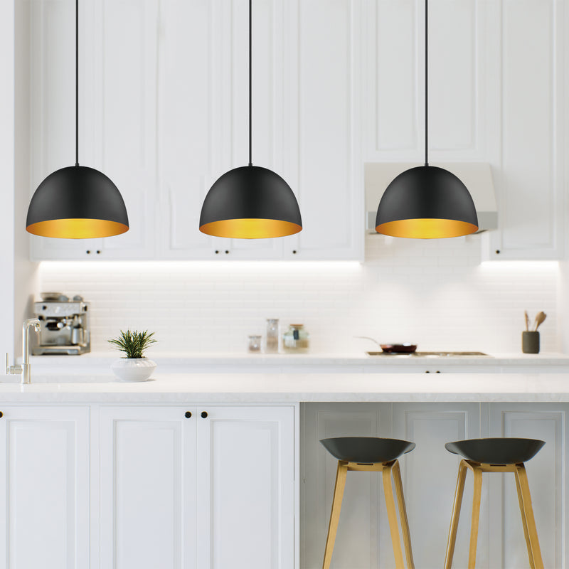Tova Medium Pendant Black/Gold