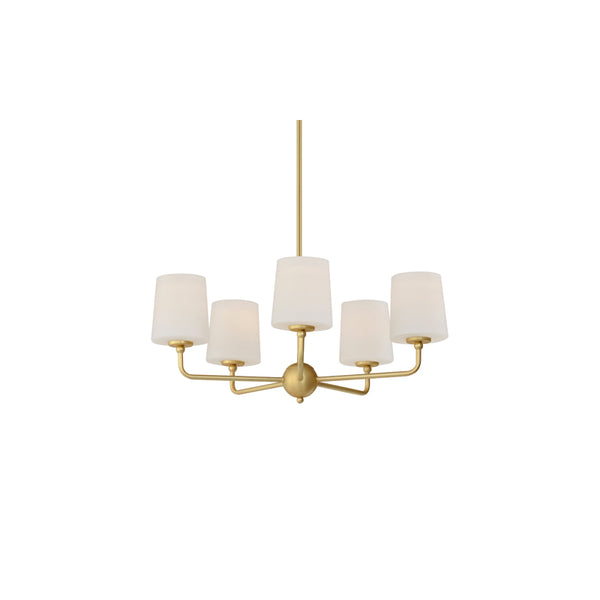 Bristol 5 Light Chandelier Brass