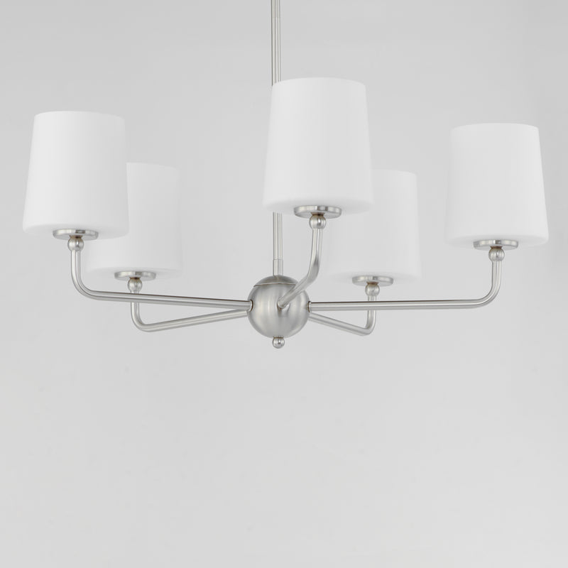 Bristol 5 Light Chandelier Nickel