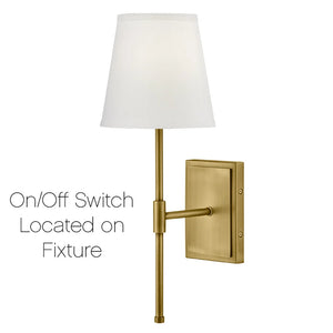 Beale Fabric Shade Sconce Brass