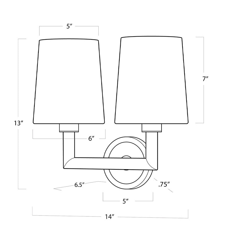 Legend Sconce Double Brass