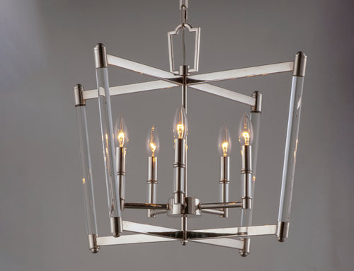 Lucent 5 Light Chandelier Nickel