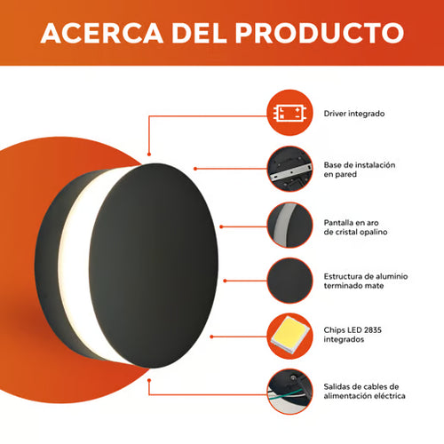Nolla Lámpara Pared Luz Cálida