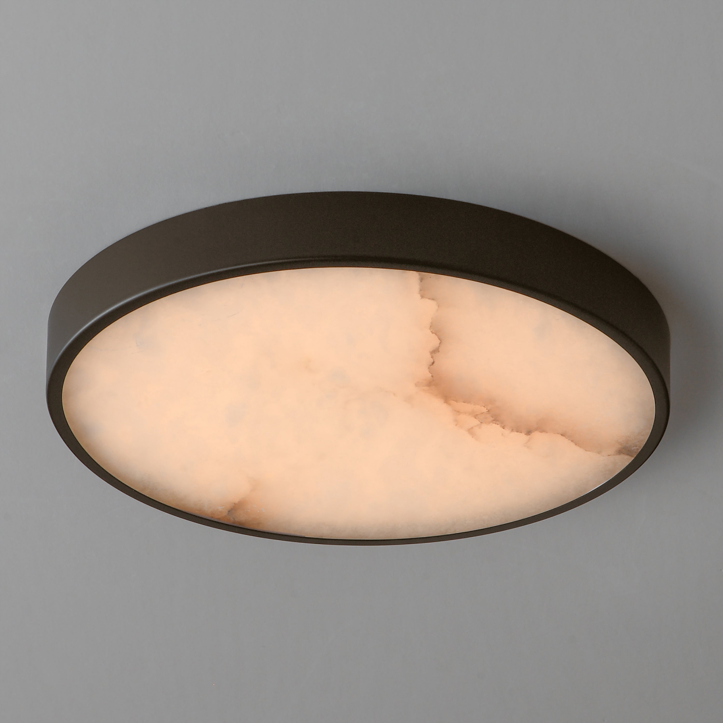 Slab Flush Mount Alabaster/Bronze