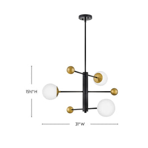 Auggie Adjustable Chandelier Black