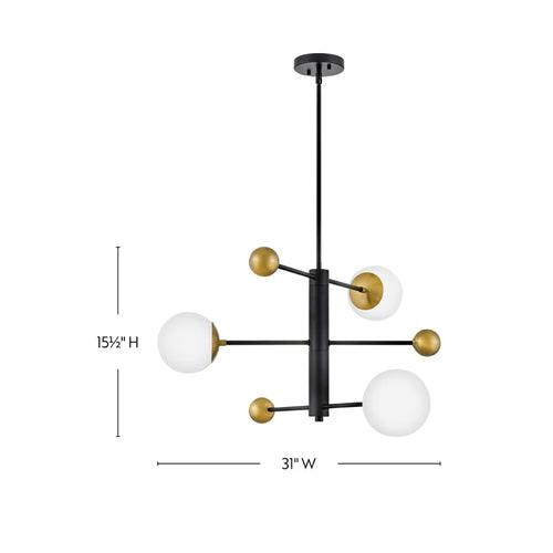 Auggie Adjustable Chandelier Black