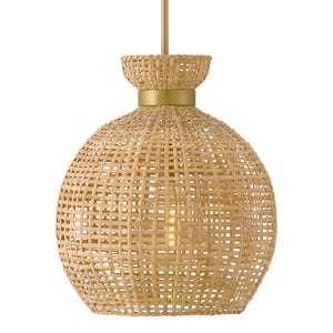 Effie Woven Shade Pendant Brass