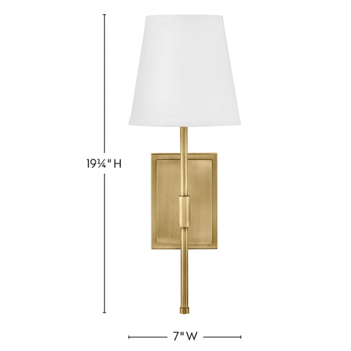 Beale Fabric Shade Sconce Brass